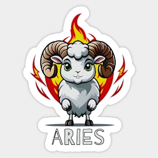 Aries Ram Fire Zodiac Sign Sticker